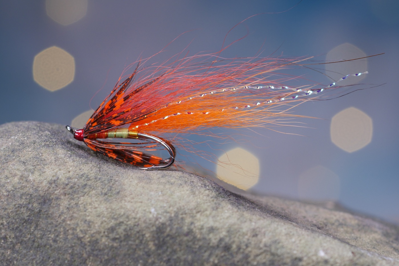 This 'Jock's Shrimp' salmon fly is particularly deadly between 1 August - 15 September.