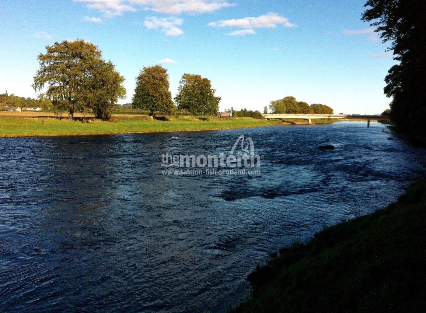 The Tail Of The Stone Seat Pool Where Georgina's Big Fish Was Hooked Above The Boat Pool on the Glendelvine salmon beat of the River Tay.