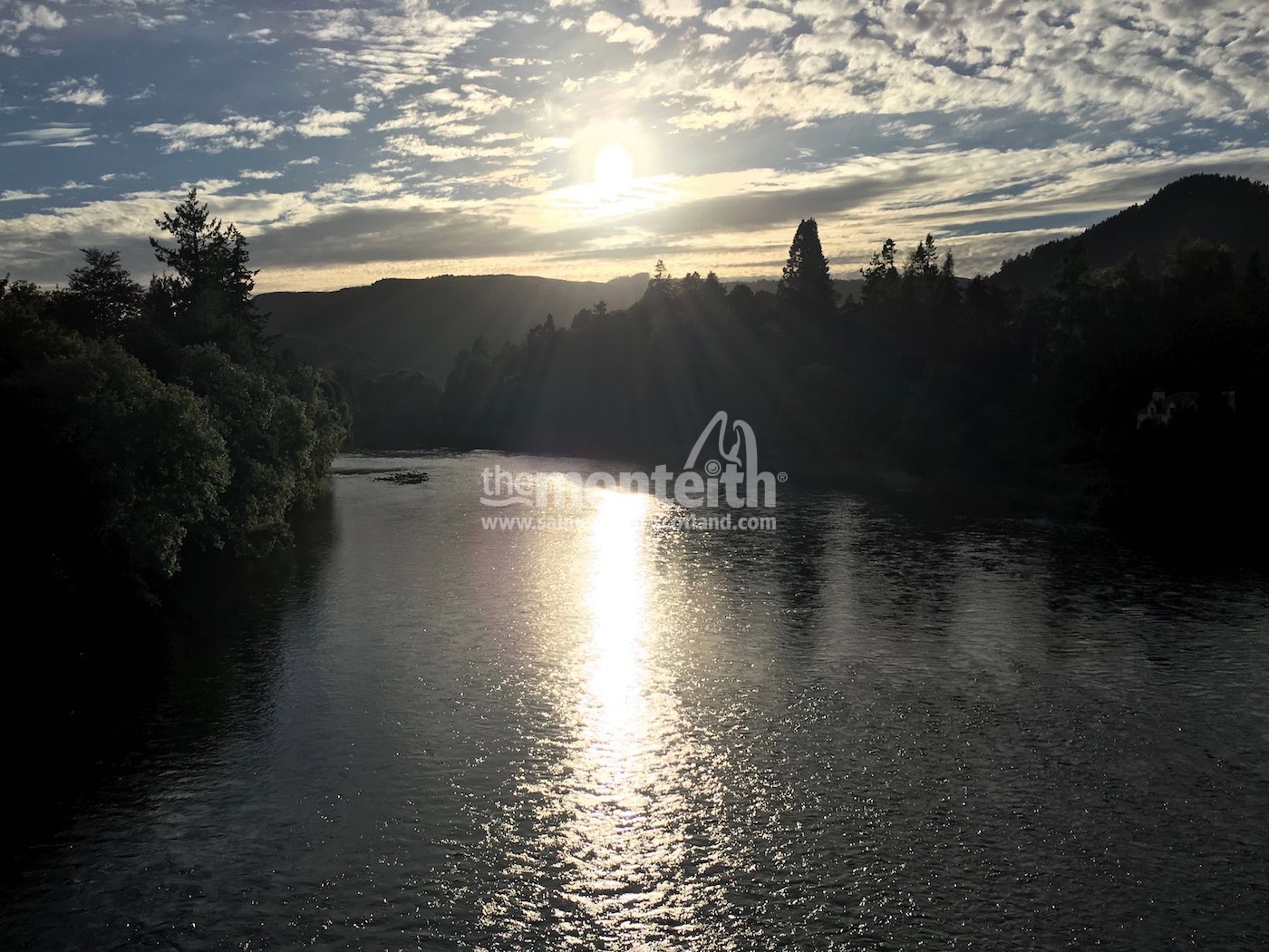 This is the Cathedral Stream and River Braan mouth which is located on the Dunkeld House salmon beat in Perthshire. This is a superb middle Tay salmon fishing pool that running salmon love to stop in. This was an evening shot that I took while working as a salmon fishing guide on the Tay while on my way home crossing the Telford Bridge which spans the river at Dunkeld.