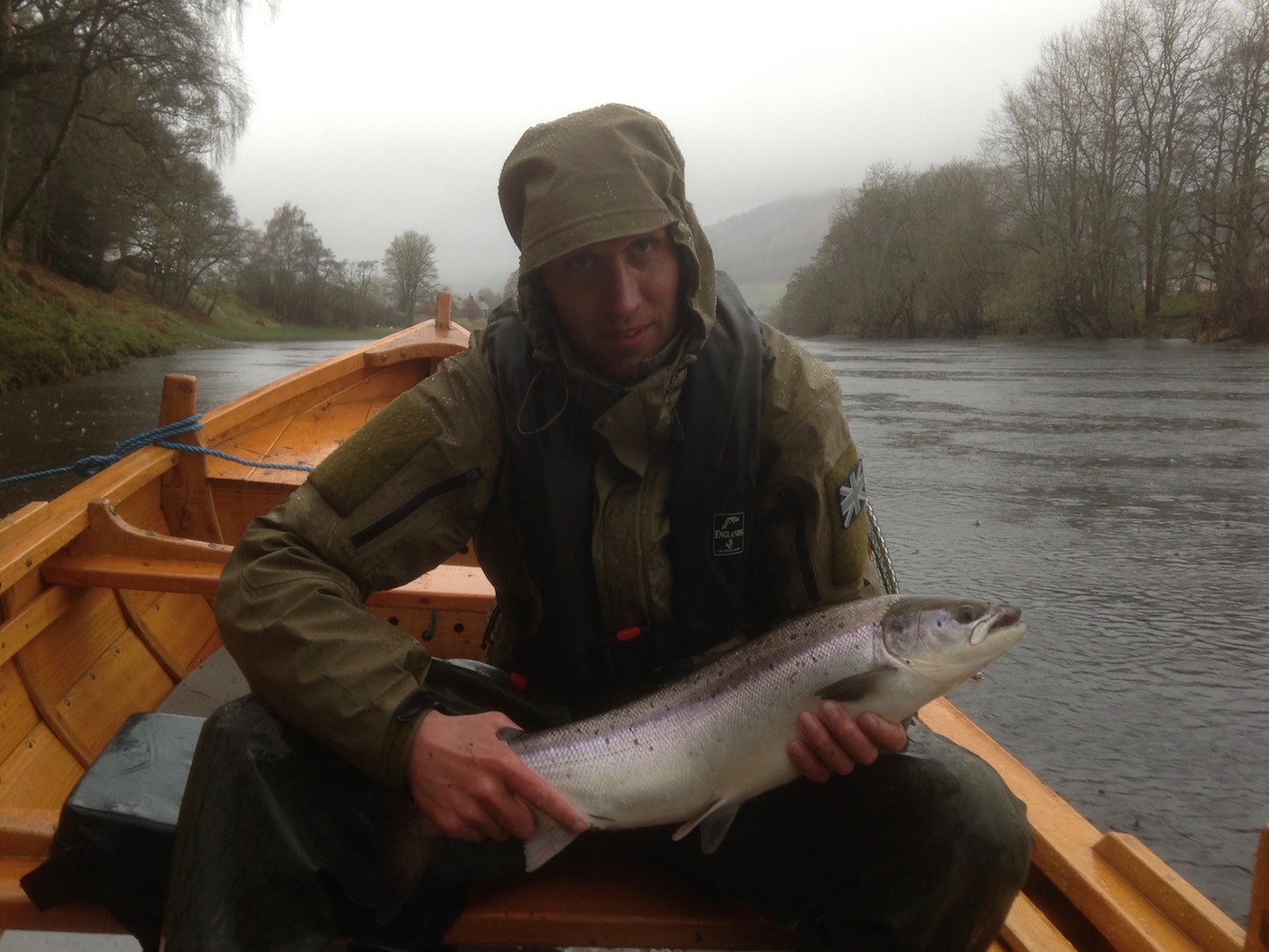 This special forces soldier came up to the River Tay to learn how to catch Spring salmon during February with me as his personal salmon guide for the day. He was quickly shown how to be effective on the Upper Kinnaird salmon beat near Dunkeld. 