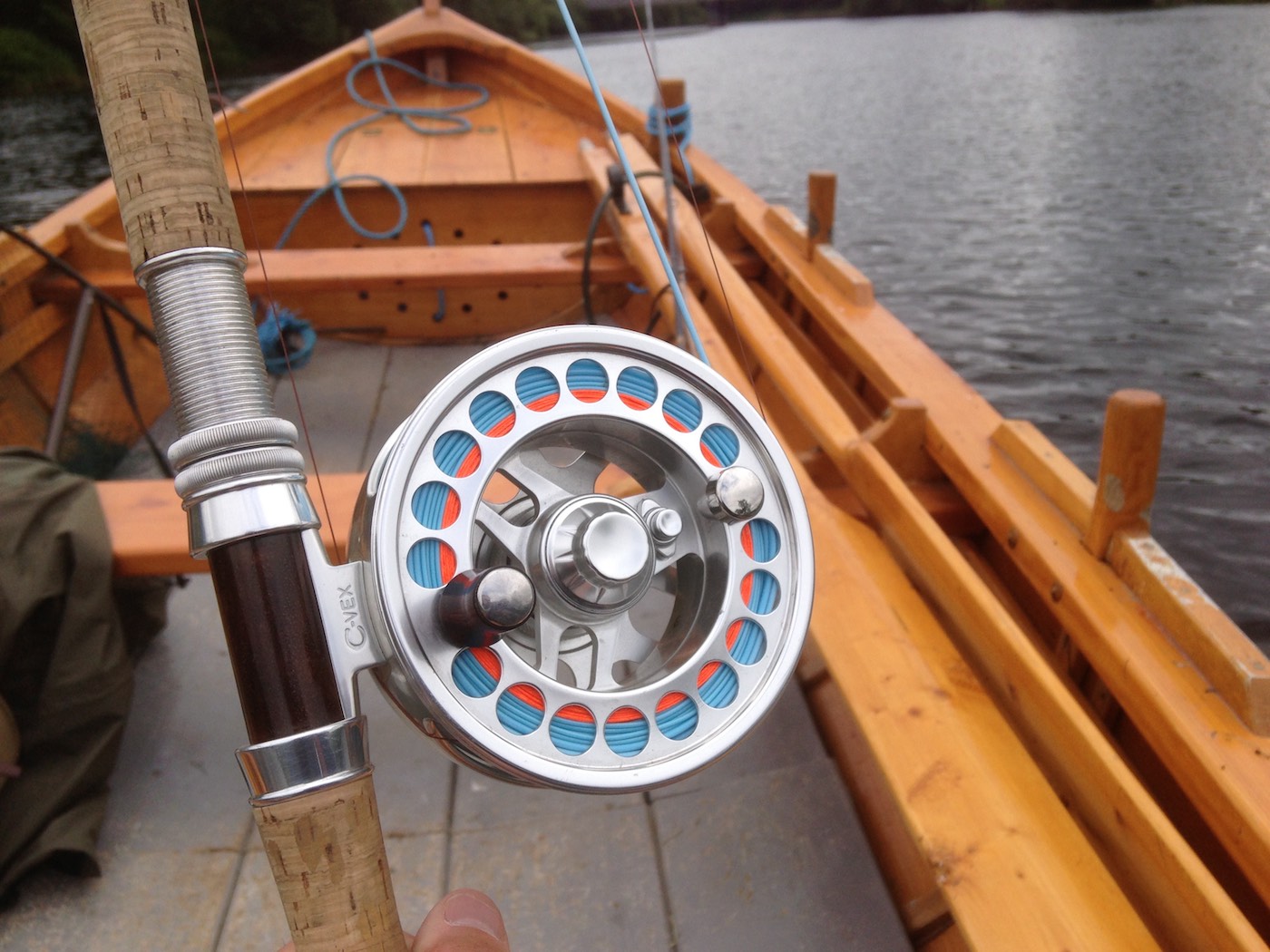 Here's my own trusted silver friend of 20 years. This is a Van Staal C-vex 9-11 salmon fly reel with the 9/10 spool fitted paired up with the brilliant Monteith 9/10 Speycaster Multi System fly line. These 2 items fished of my bespoke built Bruce & Walker 16ft 9/10 Spey rod is Spey casting perfection and that's my firm professional opinion. As a professional Scottish salmon fishing guide you need to have quality salmon fishing equipment like this fly reel.