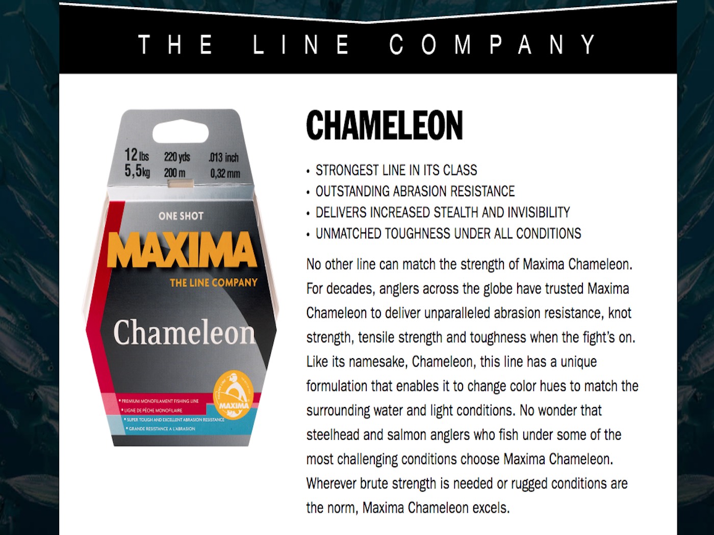 This Maxima monofilament line has stood the test of time and I've personally used it throughout my entire professional salmon fishing career and never once has it let me down when capturing Scottish salmon.