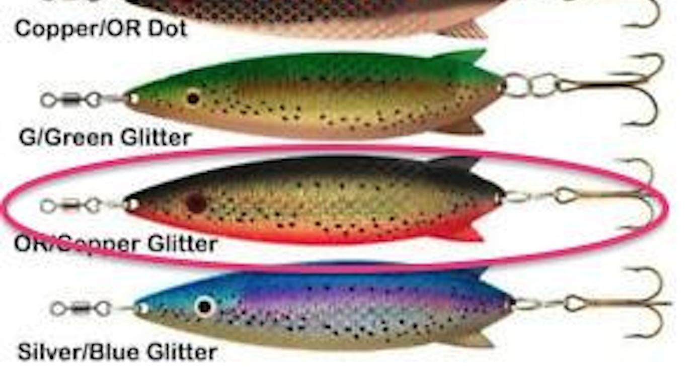 These ABU Toby 'Salmo' lures are great spin fishing lure on the River Tay and are especially deadly in the 2 circled colours above. This lure has an amazing action in the river and is a firm favourite for use with our salmon fishing trip guests while they are being supervised by our salmon fishing guide team.