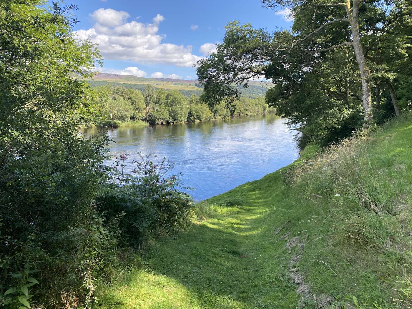 Here's a fine shot of the River Tay near Logierait which is one of the most scenic areas on the entire River Tay Valley. This is also a very popular area for visiting salmon fishers which flock to this are in pursuit of a salmon between March and October each year. These are mainly alder & oak trees that you see in this lovely shot.