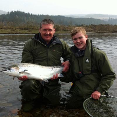 This 20 pounder was the first of two perfect March caught Tay Spring salmon caught by this fortunate young salmon angler on his first ever days salmon fishing near Dunkeld in the Tay Valley. Young Robbie Fairfull was given this salmon fishing guide experience with myself by his father via a River Tay salmon fishing experience gift voucher. fishing on River Tay